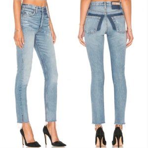 GRLFRND Karolina Without Love High Rise Raw Hem Jeans